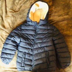 Mango Kids Dark Blue Puffer Coat, Fleece lined